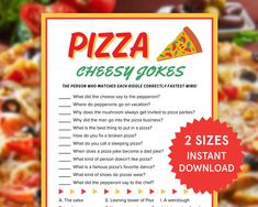 a pizza guess game with the words 2 sizes instant