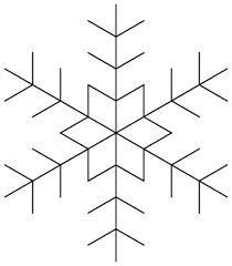 an image of a snowflake that is drawn in black and white with lines