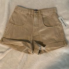 Bdg Urban Outfitters High Waisted Nwt Jean Shorts In Great Condition, Size 27 * Measuring Tape Is Not A Perfect Measurement * Please Ask Any Questions:) Cheap High Waist Jean Shorts By Urban Outfitters, Affordable High-waist Jean Shorts By Urban Outfitters, High Waist Jean Shorts By Urban Outfitters, Short Brown Shorts, Mid-rise Beige Shorts With Pockets, Beige Mid-rise Shorts With Pockets, Urban Outfitters High-waisted Shorts, Trendy High-waisted Shorts By Urban Outfitters, Urban Outfitters High Waist Fitted Shorts