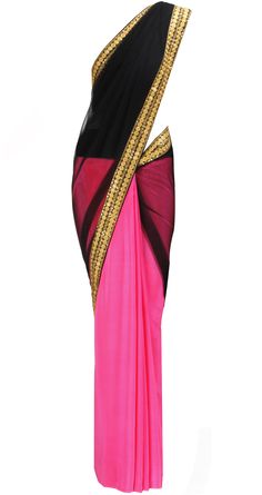 saree Farewell Sarees, Desi Wear, Black Saree, Indian Inspired, Elegant Saree, Indian Suits, Gold Border