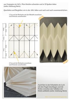 the instructions for how to make an origami wall hanging decoration with pictures and text