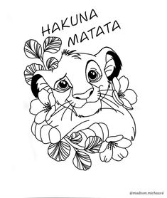 the lion king coloring page with hakuna matata in it's mouth