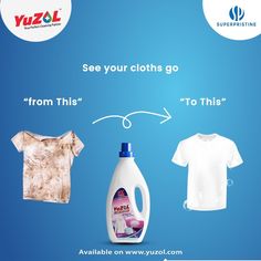 an ad for yuzol featuring clothes and t - shirts