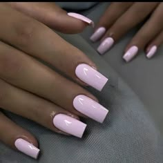 Glossy Pink Press On Nails 24 Count Comes With Jelly Glue And Nail File New Kiss Glue On Nails, Nails Medium Square, Nails Solid Color, Nails Solid, Pink Press On Nails, Soft Pink Nails, Barbie Nails, Cute Pink Nails, Baby Pink Nails