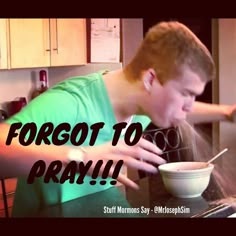 a young man is sprinkling something into a bowl