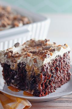 a piece of cake sitting on top of a white plate