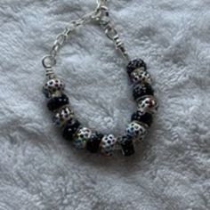 Rhinestone Bead Bracelet Bracelet Is Made From Zinc Alloy Black And White Rhinestone Beads Silver Tone Bracelet Lobster Claw Closure Black Crystal Bracelets With Rhinestones, Black Beads Charm Bracelet, Black Rhinestone Bracelets As Gift, Black Rhinestone Bracelets For Gifts, Black Crystal Bracelet With Rhinestones As Gift, Healing Gemstone Bracelets, Turtle Bracelet, Daisy Bracelet, Glass Bracelet