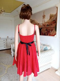 "Full Dress Pin Up Dress Rockabilly dress Red polka dot dress retro dress 70s red dress vintage summer dress Midi Dress L height of the woman in the photo - 180 cm Please refer to photos for details of condition. Condition: very good vintage Measurements: Length: 87 cm/34.3\" Bust: 96 cm/38\" Waist: 78 cm/ 30,7\" Hips: FREE Size: L note The color on the pictures may vary due to monitor settings and light reflections. Ready to ship Please do not hesitate to contact with me for any questions. Than Retro Dress 70s, Red Dress Vintage, Summer Dress Midi, Dirndl Dress Oktoberfest, Vintage Summer Dress, Oktoberfest Dress, German Dress, Oktoberfest Outfit, Red Polka Dot Dress