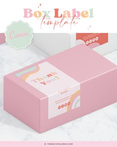 the box label is on top of the pink package with an image of a rainbow