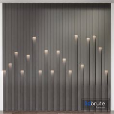 a wall that has some lights on it in front of a door with the words brutte