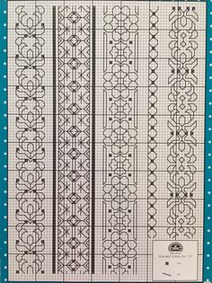 a cross stitch pattern with different designs on it