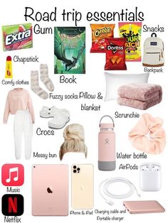 the road trip essentials list is shown