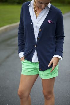 Everything looks better with a monogram. Southern Monogram, Monogram Sweater, Preppy Life, Shorty Shorts, Preppy Fashion, Prep Style, Preppy Girl, Estilo Preppy, Summer Styles