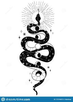 a snake is in the shape of a christmas tree on a white background with stars