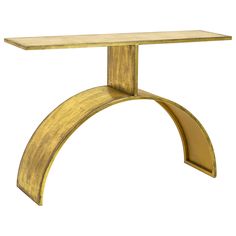 a wooden table with curved legs and a shelf on one end, against a white background