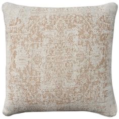 Nicole Curtis Pillow VJ020 Ivory Beige Pillow - Rug & Home Nicole Curtis, Beige Throws, Cream Decor, Beige Pillow, Big Pillows, Round Throw Pillows, Vintage Medallion, Beige Pillows, Pretty Pillow