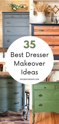 the best dresser makeover ideas for any room in your home, including painted furniture