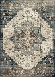 James by Magnolia Home JAE-05 Taupe/Marine Rug - Rug & Home Trunks And Chests, Artisan Rugs, Rich Color Palette, The James, Magnolia Homes, Construction Design, Antique Inspiration, Joanna Gaines, Mirror Art