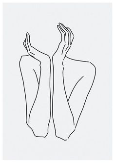 a black and white line drawing of two hands reaching up to each other in the air