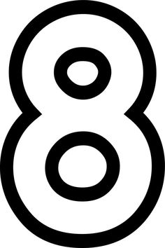 the number eight is shown in black and white