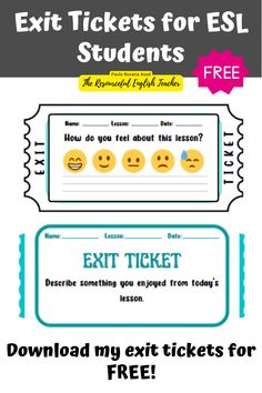 the exit ticket for esl students