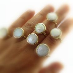 Wedding Pearl Ring With Mother Of Pearl, Wedding Pearl Ring In Mother Of Pearl, Mother Of Pearl Rings For Anniversary, White Mother Of Pearl Wedding Ring, White Delicate Opal Ring For Gift, Delicate White Opal Ring As Gift, Oval Mother Of Pearl Ring Perfect For Gift, Oval Mother Of Pearl Ring For Gift, Oval Mother Of Pearl Ring Gift