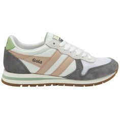 Buy Gola womens Daytona sneakers in white/pink/green online at gola Gola Sneakers, Patina Green, Ladies Style, Green Highlights, Best Walking Shoes, Walking Shoes Women, Trendy Sneakers, Adidas Samba Sneakers, Sneakers Outfit