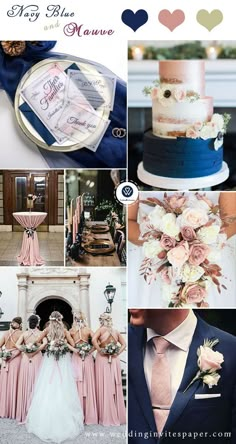 a collage of different wedding colors and details