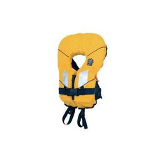 the life jacket is yellow and black