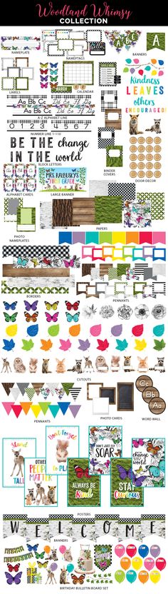 a large poster with many different types of paper