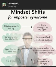 a poster with an image of a man in a suit and text that reads mindset shifts