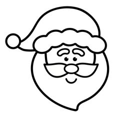 santa claus's face with a beard and mustache in black on a white background