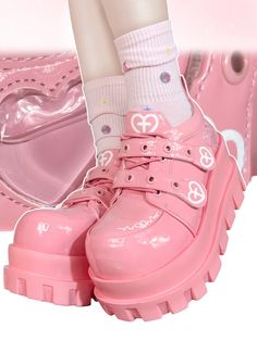 ❤︎Pan Club Cross Macaroon Subculture Platform Shoes❤︎ Platform Shoes Aesthetic, Heart Platforms, Mary Jane Platform Shoes, Zapatos Mary Jane, Kawaii Bags, Style Kawaii, Punk Princess, Kawaii Shoes, Statement Shoe