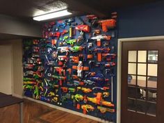 Nerf at Work                                                                                                                                                                                 More Boy Room Bed, Room Ideas Boys, Lego Room, Room Bed, Office Environment