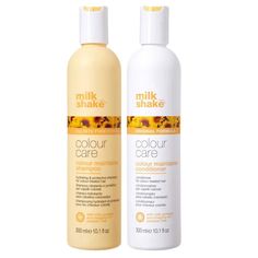 milk_shake Color Care Maintainer Duo Set is designed to preserve and enhance the vibrancy of color-treated hair. This set includes a shampoo and conditioner that work together to gently cleanse and nourish while protecting color from fading. Infused with milk proteins and fruit extracts, the formula strengthens and revitalizes hair, leaving it soft, shiny, and full of life. Ideal for daily use, this duo set maintains the integrity of hair color and promotes overall hair health, making it a perfe Hair Milk, Nourishing Shampoo, Milk Shake, Volumizing Shampoo, Milk Protein, Colored Hair, Color Treated Hair, Color Care, Hair Strengthening