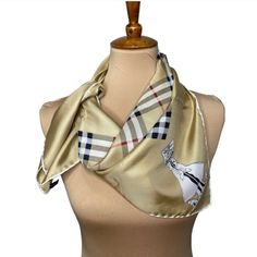 Circa 1990 Prior To The Name Change Iconic Colors No Flaws To Note 30x30 Burberry Vintage Scarf, Scarf Burberry, Burberry Accessories, Name Change, Silk Twill, Tartan Plaid, Square Scarf, Cream White, Scarf Wrap