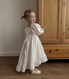 White Baby Dress, Spring Kids, European Dress, Girls Casual Dresses, Baby Models, Cute Maternity Outfits, Girls Sweet, Solid Color Dress, Special Dresses