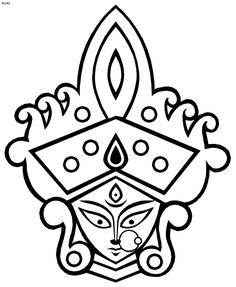 a drawing of a face with an ornate design