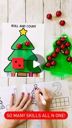 someone is making a christmas tree activity for kids to learn how to count the numbers