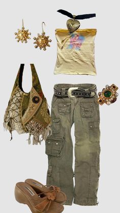 #outfitinspo Alt Hippie, Thrift Aesthetic, Earthy Outfits, Hippie Style Clothing, Funky Outfits, Swaggy Outfits, Outfit Summer, Lookbook Outfits, Dream Clothes