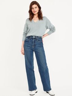 Extra High-Waisted Sky-Hi Wide-Leg Jeans | Old Navy Pajamas Gift, Fall Winter Wardrobe, Family Maternity, Old Navy Jeans, Navy Jeans, Low Key, Winter Wardrobe, High Jeans