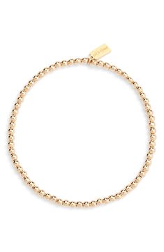 Build out your wrist stack with this layering-friendly bracelet strung with 14-karat gold-filled ball beads polished to a brilliant shine. 7" length 14k-gold fill Made in the USA Gold Beaded Bracelets, Wrist Stack, Wrist Stacks, Bead Ball, Gold Bead Bracelets, Keep Jewelry, Gold Beads, On Set, Bracelet Set