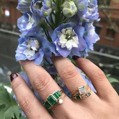 Emerald tonal deco ring Emerald Engagement Rings, Gold And Emerald, Gold Emerald Ring, Emerald Ring Gold, Emerald Gem, Shiny Objects, Emerald Engagement, Deco Ring, Emerald Engagement Ring