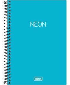 a blue notebook with the word neon on it