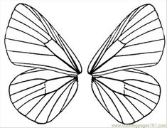 the outline of a butterfly's wings is shown in black and white on a white background