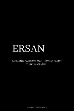 a black book cover with the words ersan