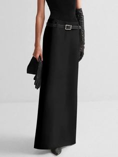 High Waist Long Skirt, Black Maxi Skirt, Dress Women Elegant, Long Skirts For Women, England Fashion, Long Skirts, Formal Dresses For Women, Straight Skirt, Summer Skirts