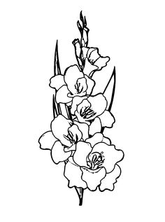 a black and white drawing of flowers