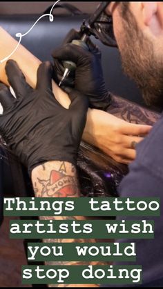 a man getting his tattoo done by someone