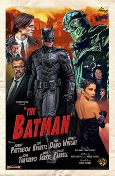 the batman movie poster with actors in costume